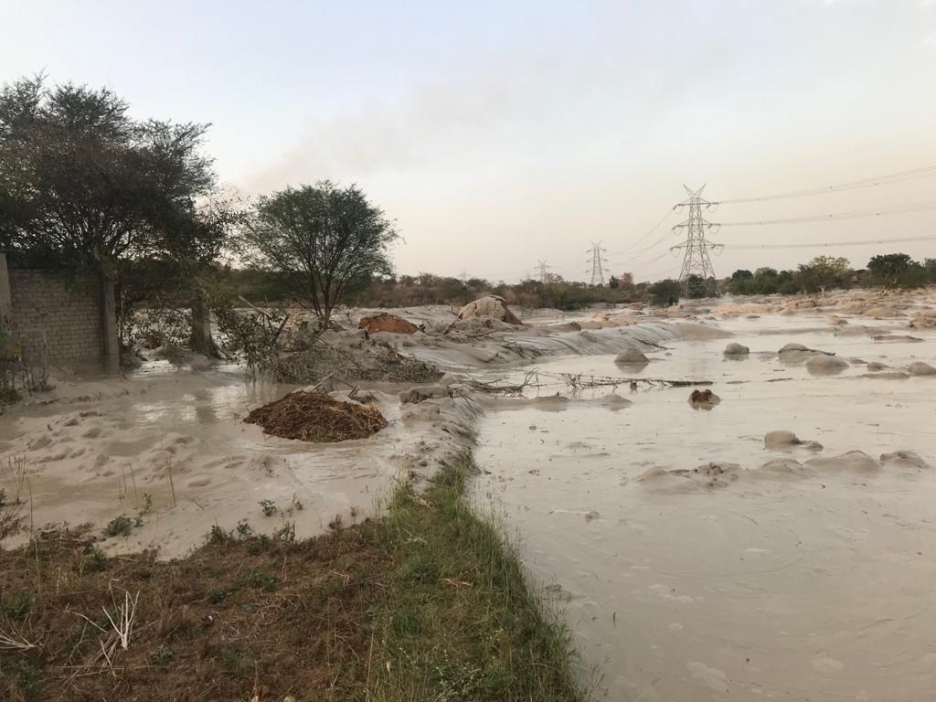 सासन में रिलायंस सासन अल्ट्रा मेगा पावर प्रोजेक्ट के टूटने के बाद फ्लाई ऐश के बहाव से प्रभावित क्षेत्र-फ़्लाई ऐश किसान