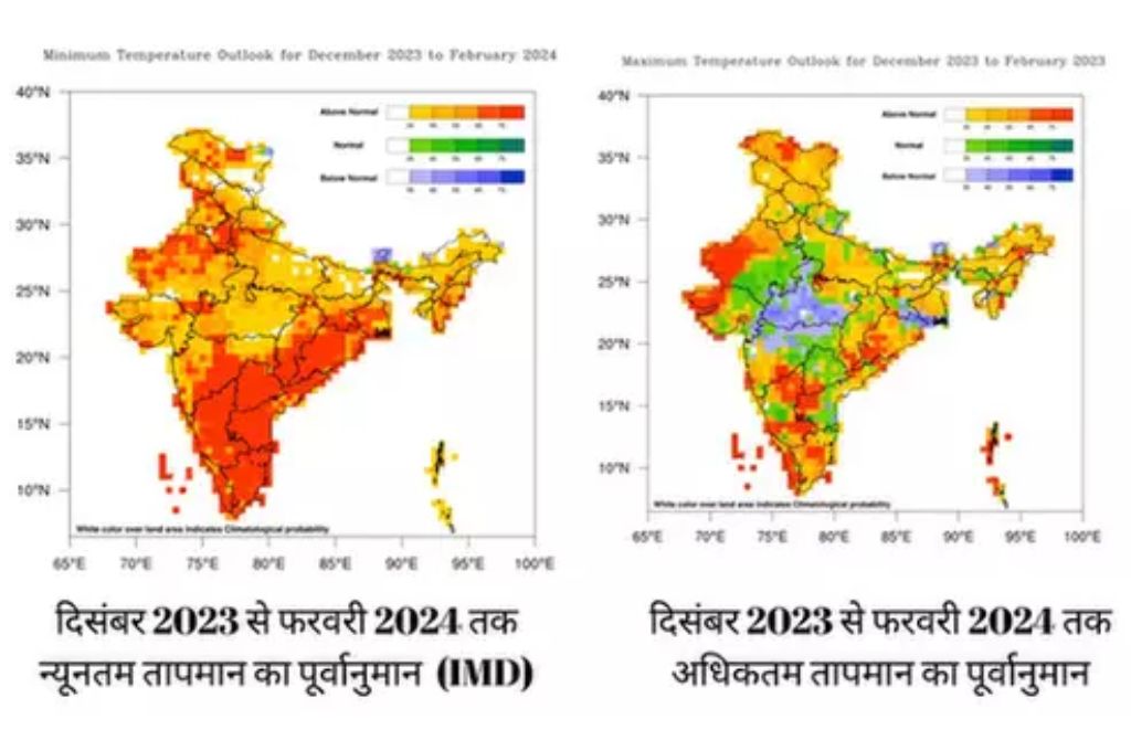 मैप के अनुसार बारिश अनुमान_अनियमित मौसम और खेती