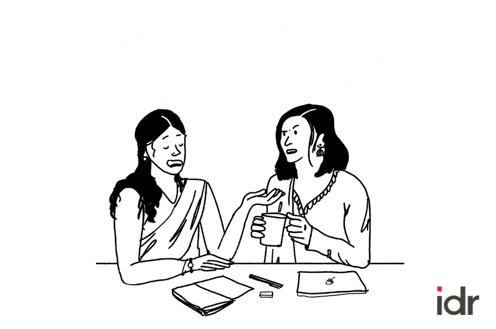 कार्यकर्ताओं के बीच बातचीत_ज़मीनी कार्यकर्ता