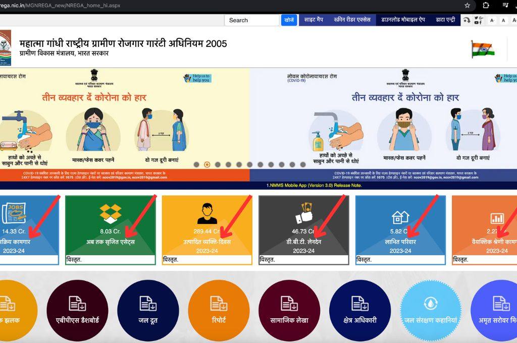 मनरेगा से जुड़े डेटाबेस_ऑनलाइन डाटाबेस