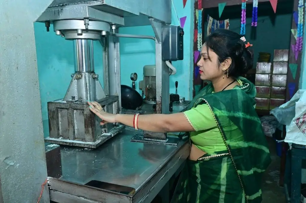 फैक्ट्री में काम करती महिला-स्थानीय उद्यमिता