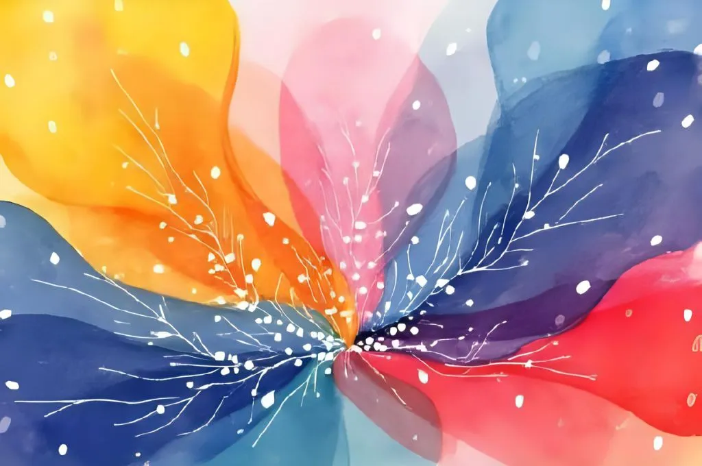 एक ऐब्सट्रैक्ट आर्ट जिसमें अलग-अलग रंग से मिलकर एक फूल की आकृति बनी_इम्पैक्ट स्केलिंग
